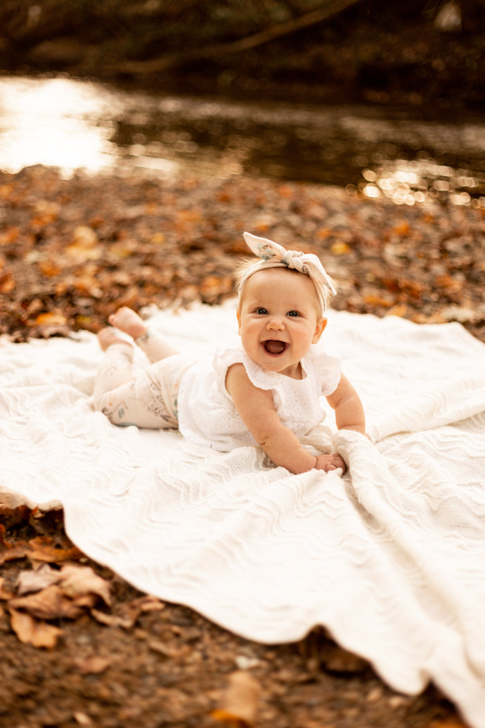 Fossil Foliage on Cream Leggings and/or Headbands