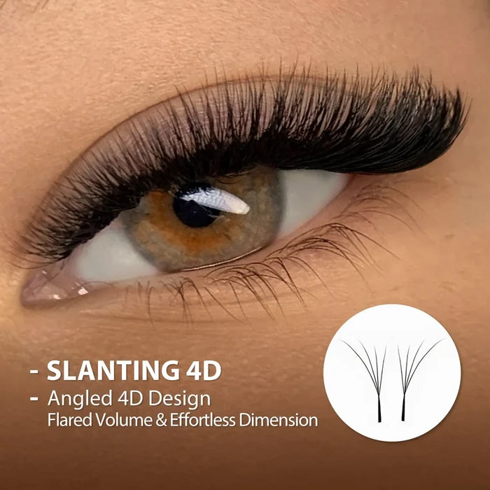 Fox Eye Lash Extensions for Instant Cat-Eye Lift | Slanting 4D Pre-Made Fans| Swaniya Lashes