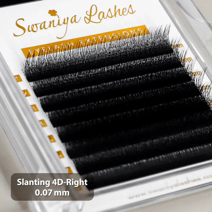 Fox Eye Lash Extensions for Instant Cat-Eye Lift | Slanting 4D Pre-Made Fans| Swaniya Lashes