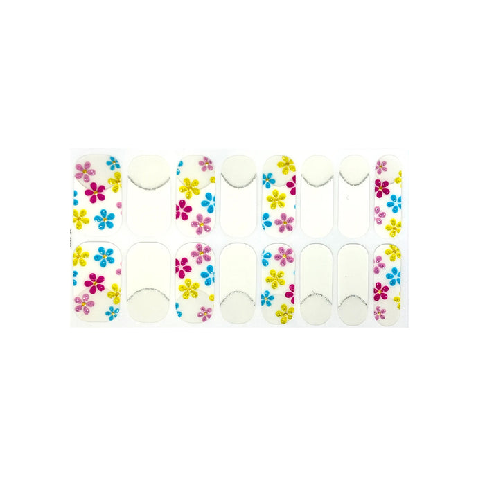 French Tips - Flower Power Nail Wraps (Glitter)