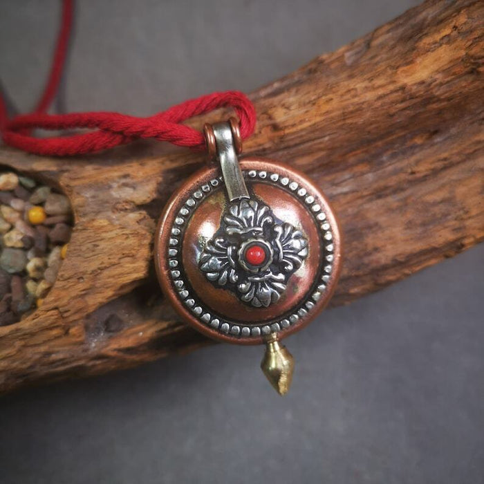 Gau Ghau Shrine, Amulet 2.16" - Tibetan Buddhist amulet, front view