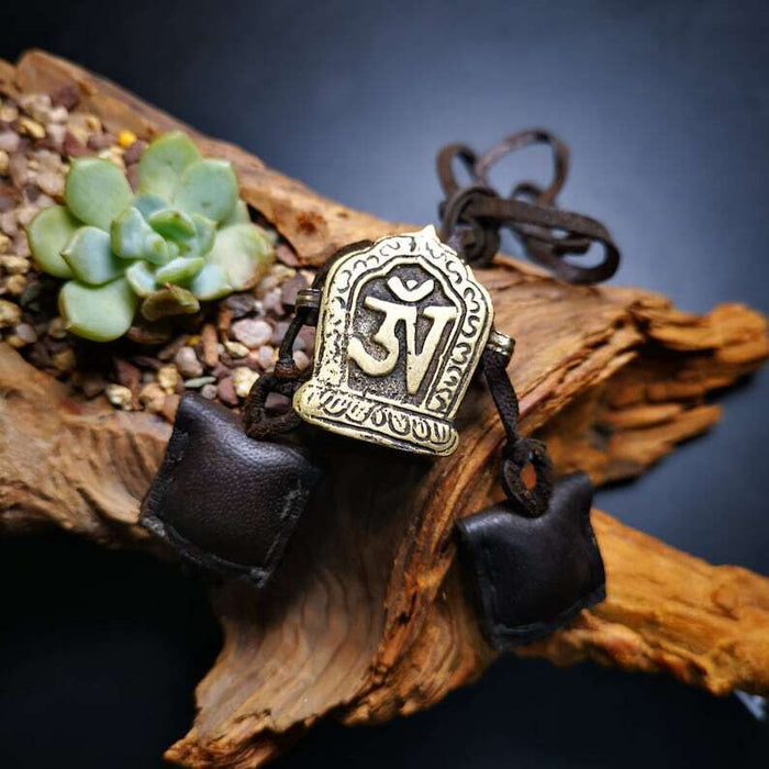 Gau Ghau Shrine, Mini Amulet Pendant 1.58" - Tibetan Buddhist amulet, front view