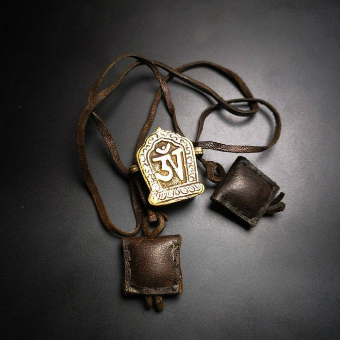 Gau Ghau Shrine, Mini Amulet Pendant 1.58" - Tibetan Buddhist amulet, view 7