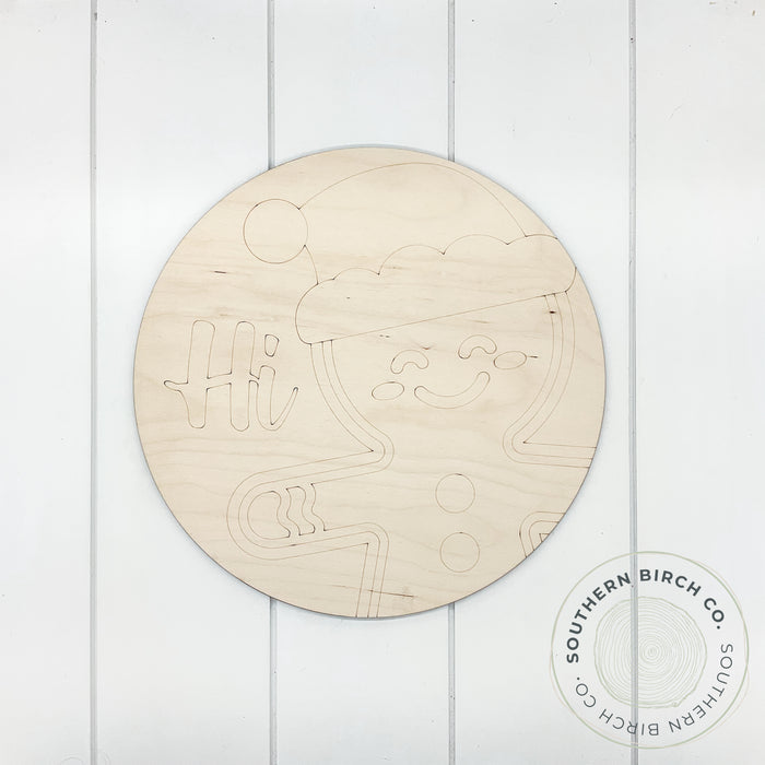 Gingerbread Man Etched Round Blank