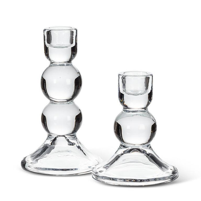 Glass Ball Taper Candle Holder