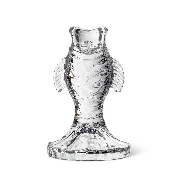 Glass Fish Taper Candle Holder