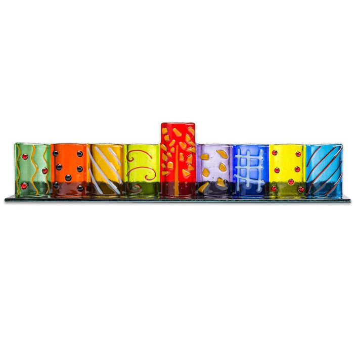 Glass Tea Light Candle Menorah