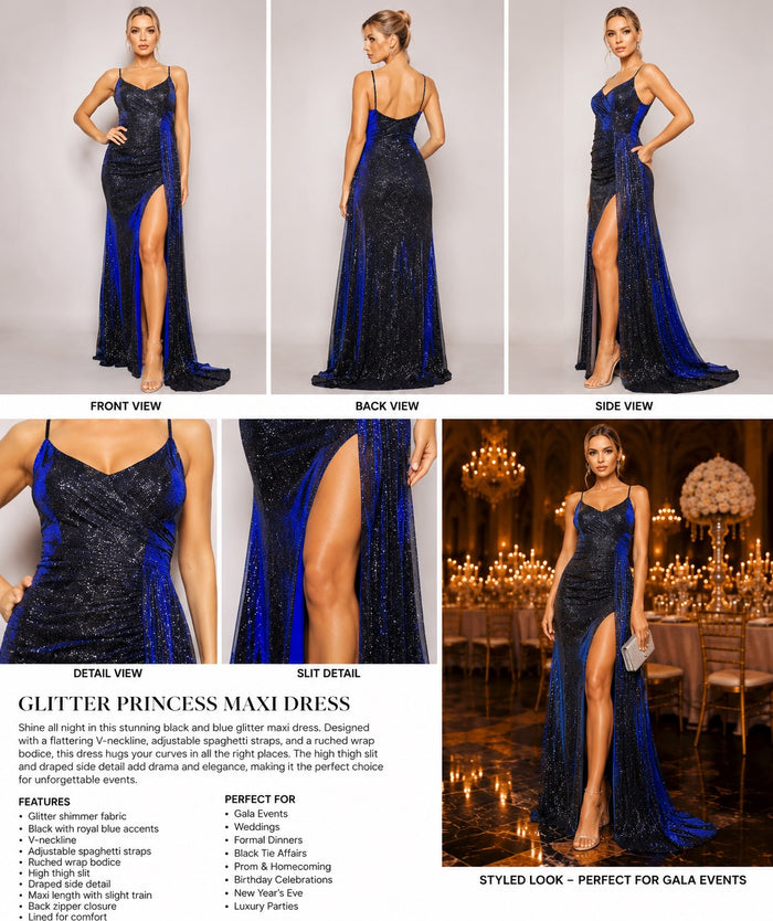 Glitter Princess Maxi Dress