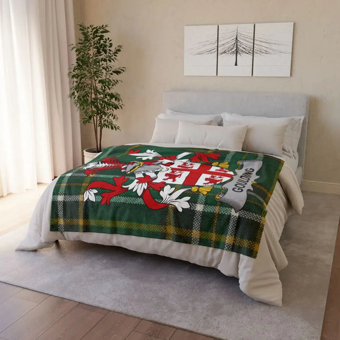 Custom Family Crest Blanket for Home Decor Use