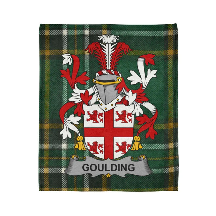 Goulding Family Crest Coat of Arms Tartan Blanket