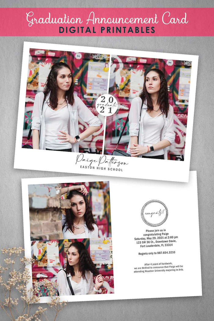 Graduation Announcement - Party Invitation Card - Jolly Owl Designs
