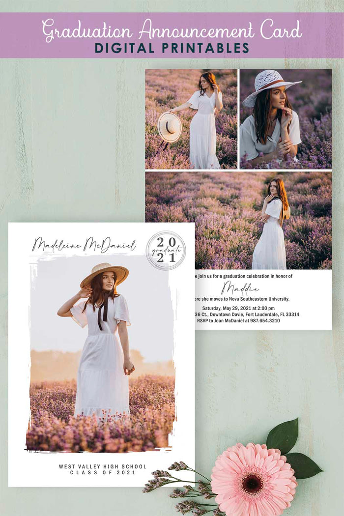 Graduation Announcement Card - Photo Collage - Invitation Card