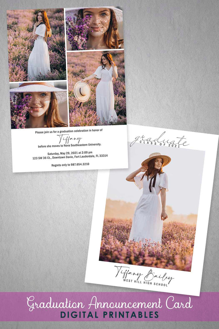 Graduation Announcement Card - Photo Collage - Invitation Card - Jolly Owl Designs