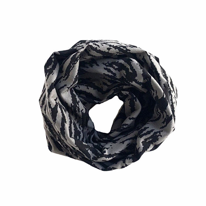 Gray and Black Zebra - Infinity Scarf
