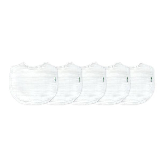 Green Sprouts White 5pk Muslin Bibs