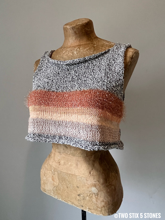 Grey Tweed w/Natural Tone Accents Slipover