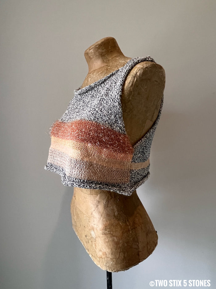 Grey Tweed w/Natural Tone Accents Slipover