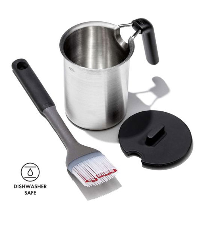 Grilling Basting Pot and Brush Set