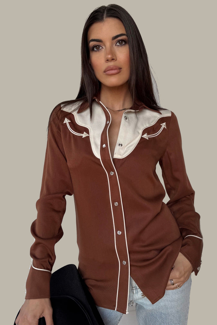 H Bar C San Juan Women's Shirt in Brown