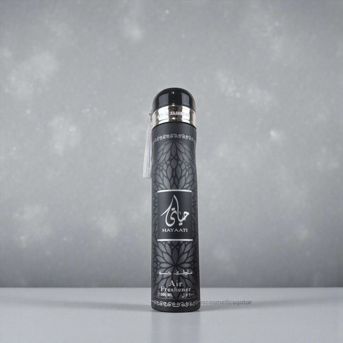Hayaati Black Air Freshener 300ml معطر جو حياة الأسود - Princess Cosmetics Qatar