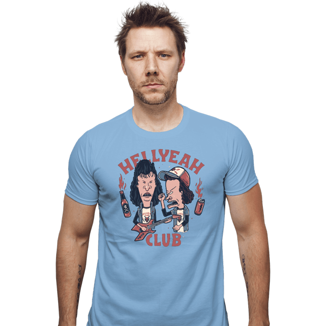 Daily_Deal_Shirts Fitted Shirts, Mens / Small / Powder Blue Hellyeah Club
