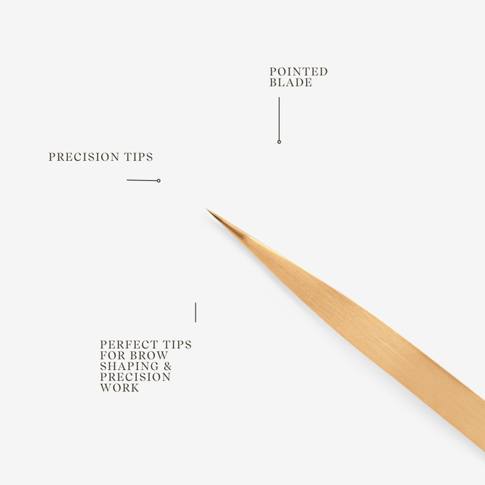 Pointed blade with text on a white background