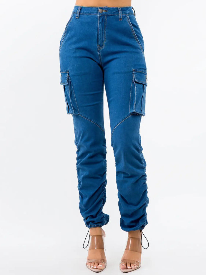 High Waist Shirred Leg Jogger