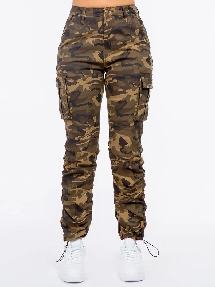 High Waist Shirred Leg Joggers