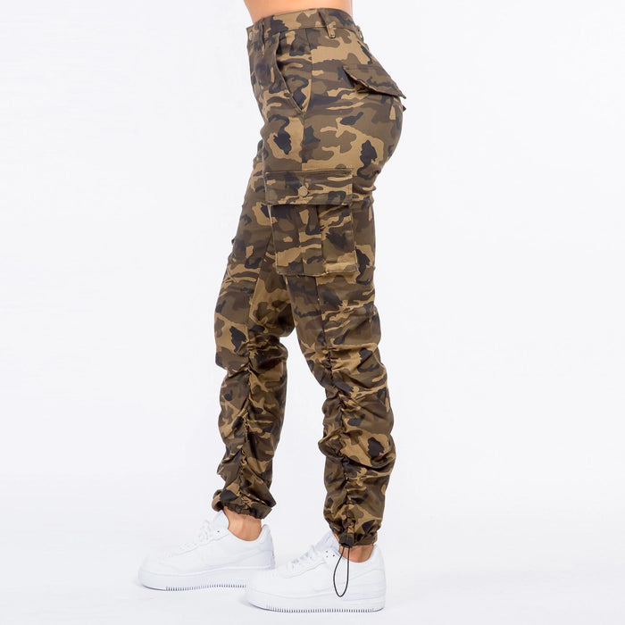 High Waist Shirred Leg Joggers