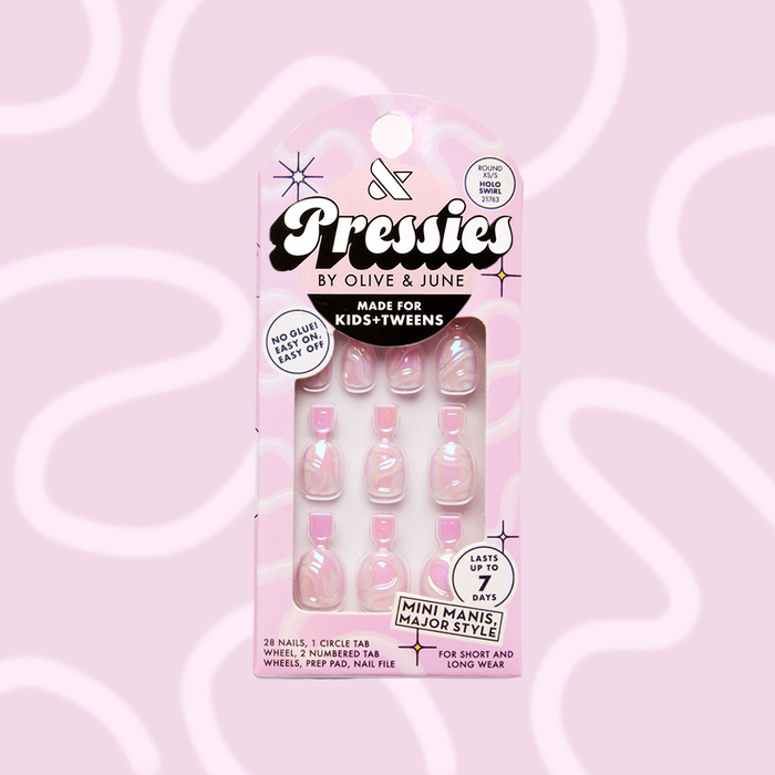 Holo Swirl - Pressies | Extra Short Short | Round