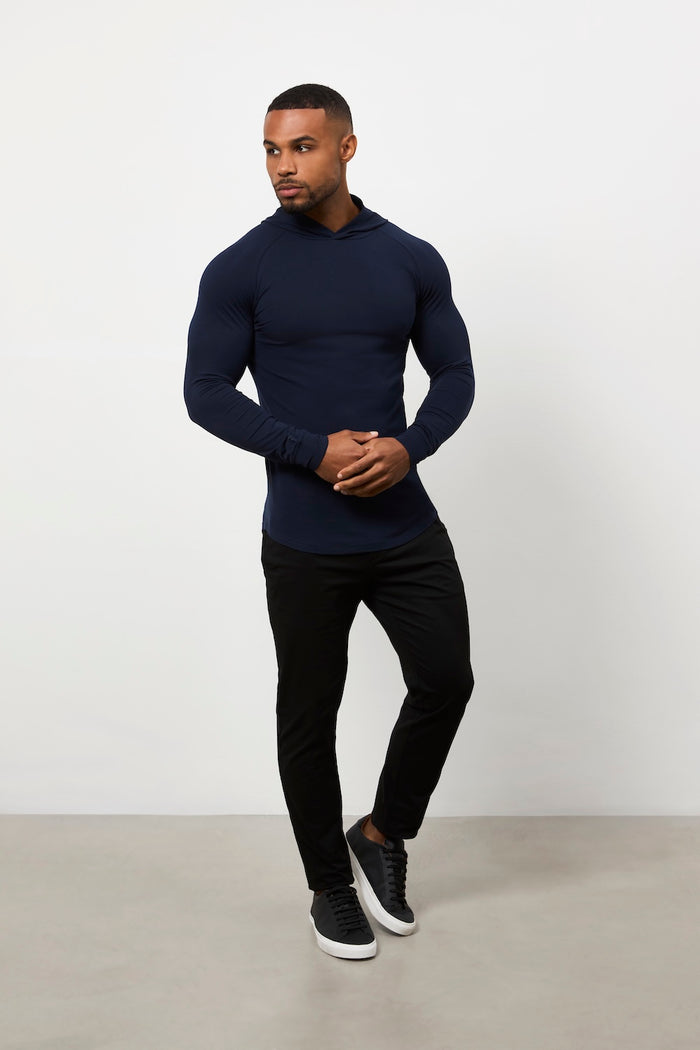 Hooded Top in True Navy - TAILORED ATHLETE - USA