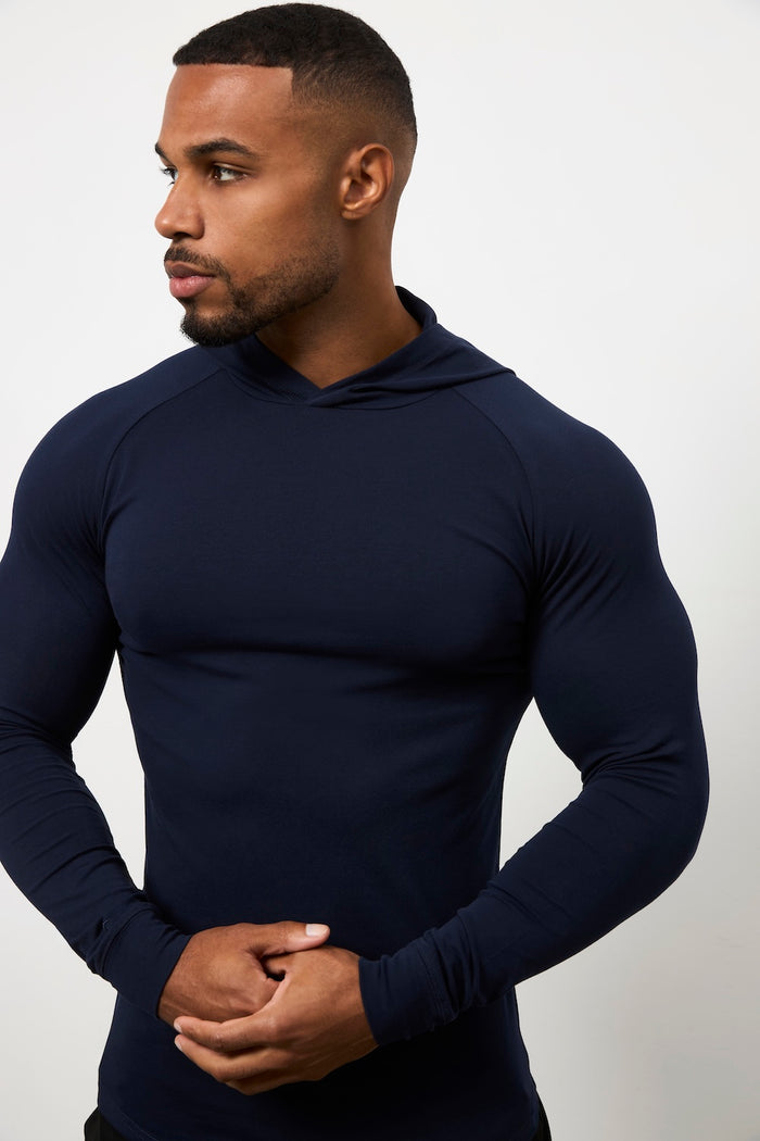 Hooded Top in True Navy - TAILORED ATHLETE - USA
