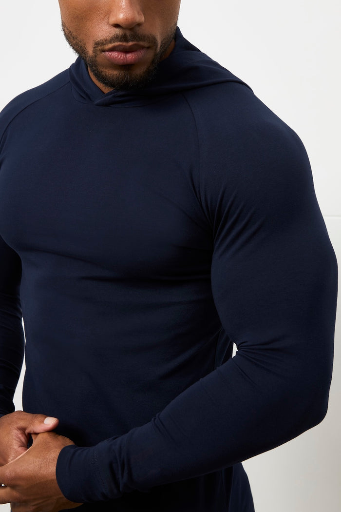 Hooded Top in True Navy - TAILORED ATHLETE - USA