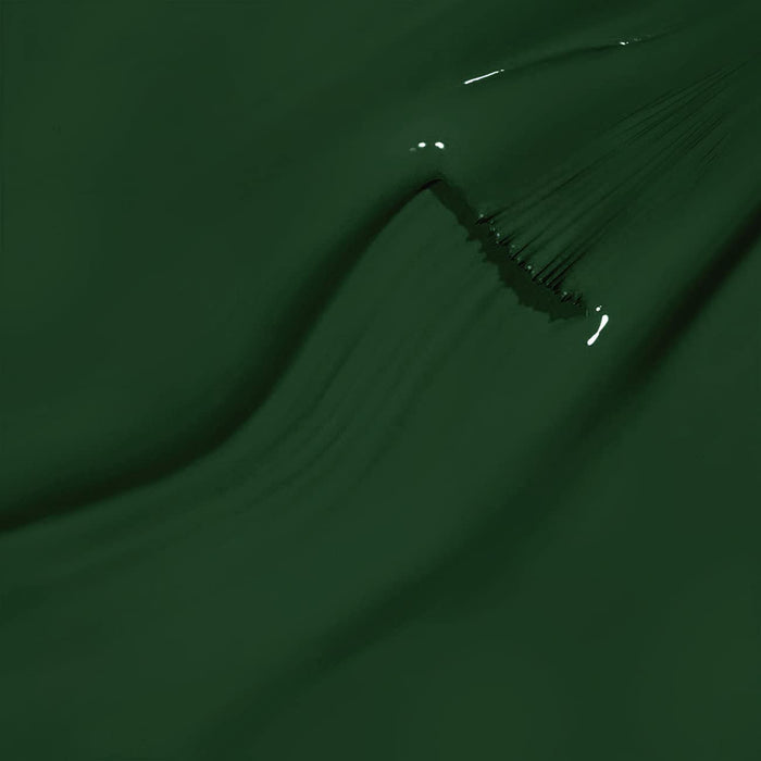 Hunter green gel texture smooth self-leveling creamy formula ultra-pigmented deep emerald close-up