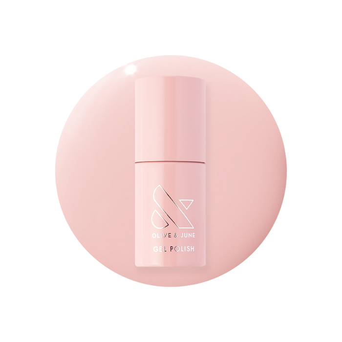 HZ - Gel neutral rosy gel polish bottle on matching soft pink background for long-lasting mani polish