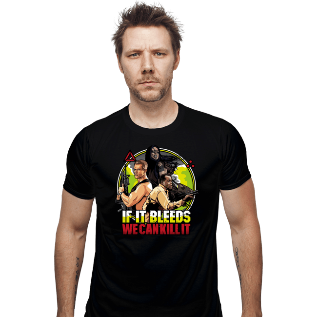 Daily_Deal_Shirts Fitted Shirts, Mens / Small / Black If It Bleeds We Can Kill It