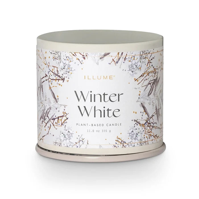 Illume Soy Wax Winter White Scented Tin Jar Candle - 11.8 ounce