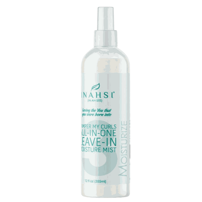 Inahsi Pamper My Curls leave-in moisture mist for nourishing, detangling, and refreshing curls