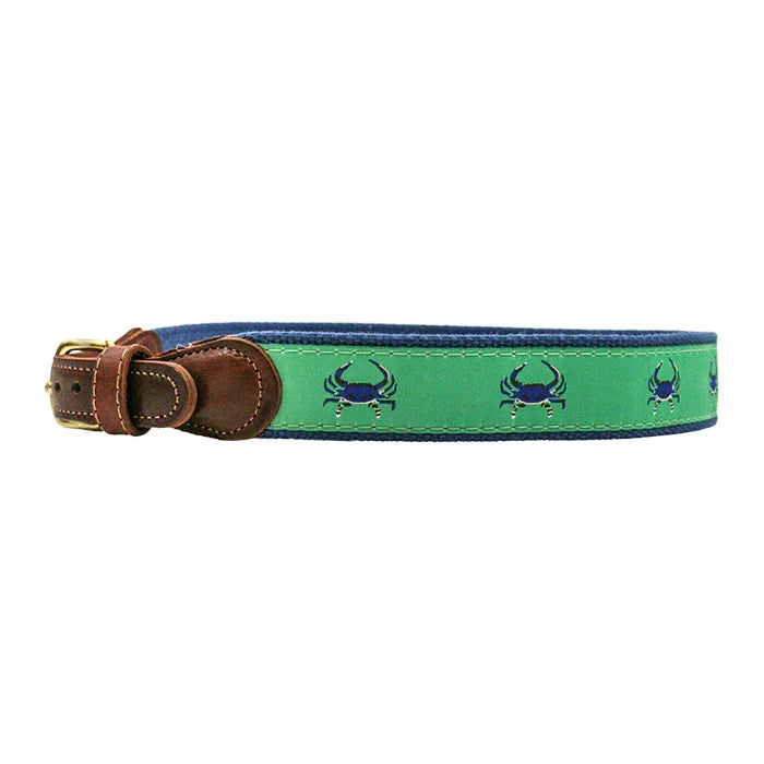 J Bailey Buddy Belt-Blue Crab on Green
