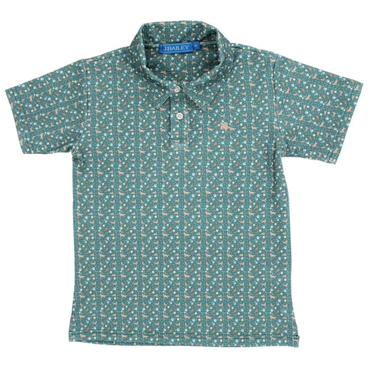 J Bailey S/S Performance Polo-Golden Retreiver