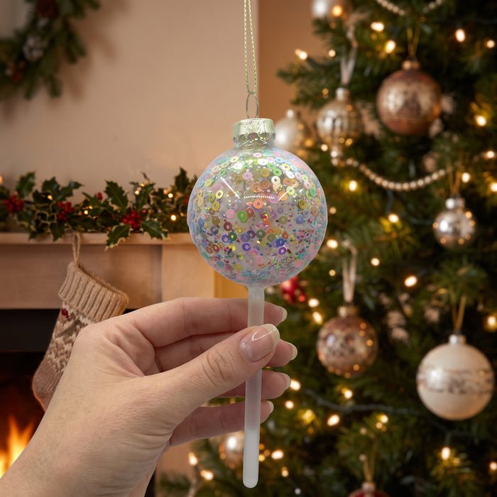 Kersthanger - Lolly - Glas - 5x5x13,5cm