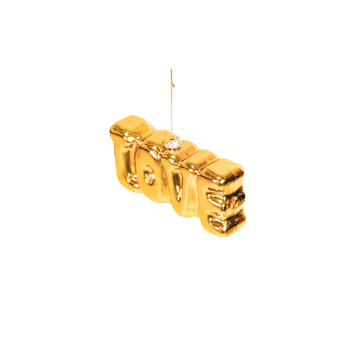 Kersthanger - LOVE - Glas - Goud - 14,5x3,5x7cm