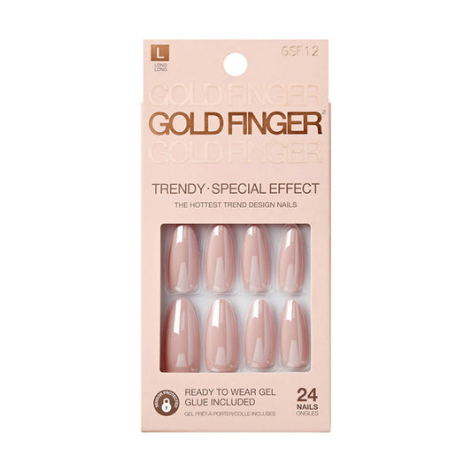 IVY BEAUTY by KISS French glazed press on nails nude glossy French tip set in retail packaging