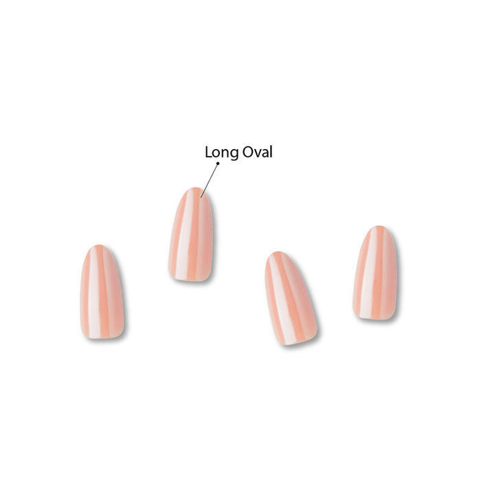 IVY BEAUTY by KISS long oval French glazed press on nails in sheer pink glossy finish four piece display