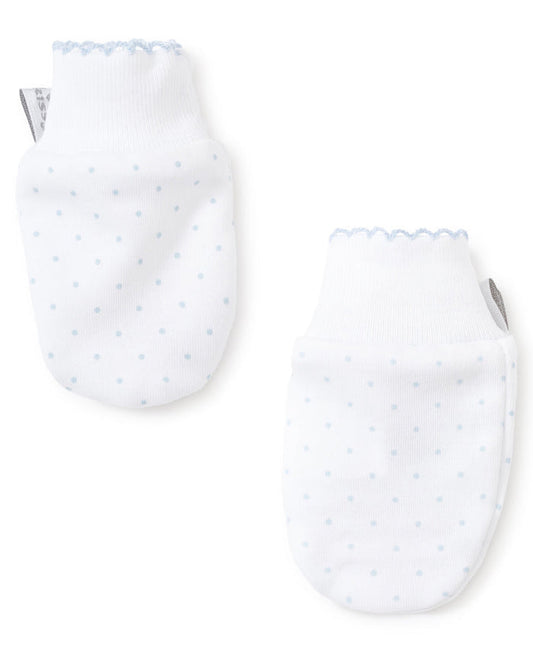 Kissy Kissy Dot Mittens White/Lt Blue