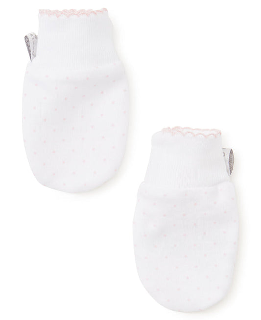 Kissy Kissy Dot Mittens White/Pink