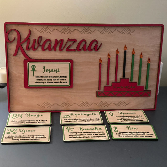 Kwanzaa Table Sign with Kinera and Principles