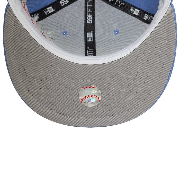 Pictured is this LA Dodgers MLB Floral Blue 59FIFTY Fitted Cap 5