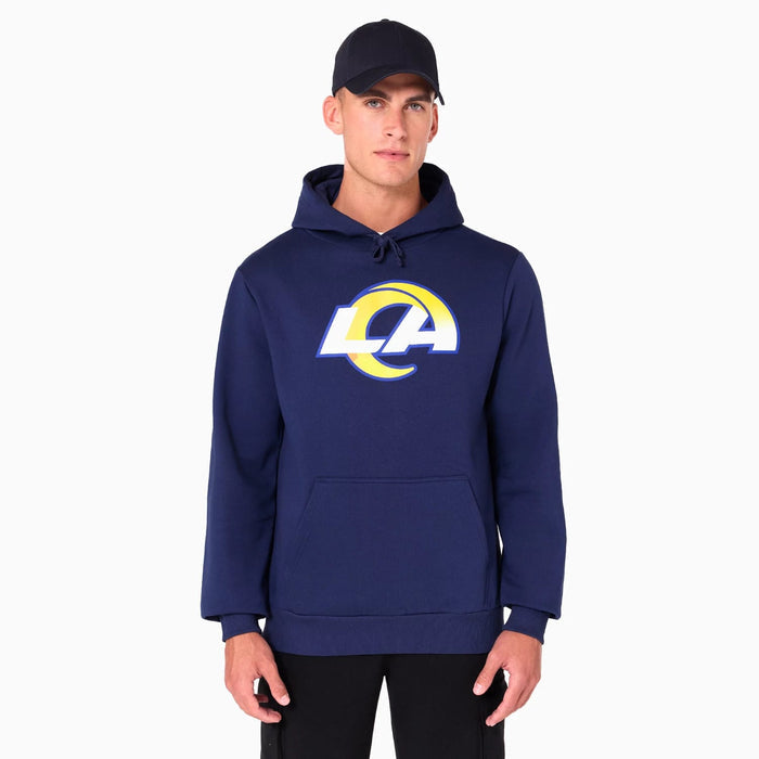 The Male model is wearing LA Rams NFL Navy Pullover Hoodie 1
