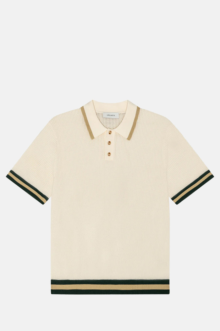 Les Deux Lace Knitted Polo Eggnog White.